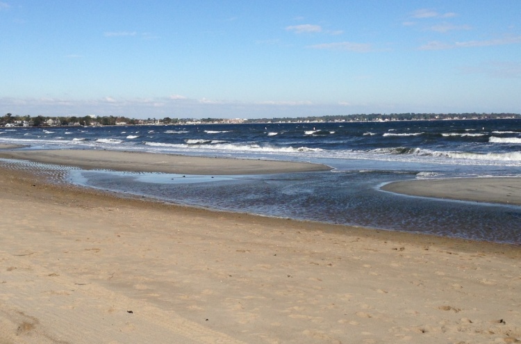 Last weekend's wind whips up the usually placid stretch of Long Island Sound here in Greenwich, CT.
